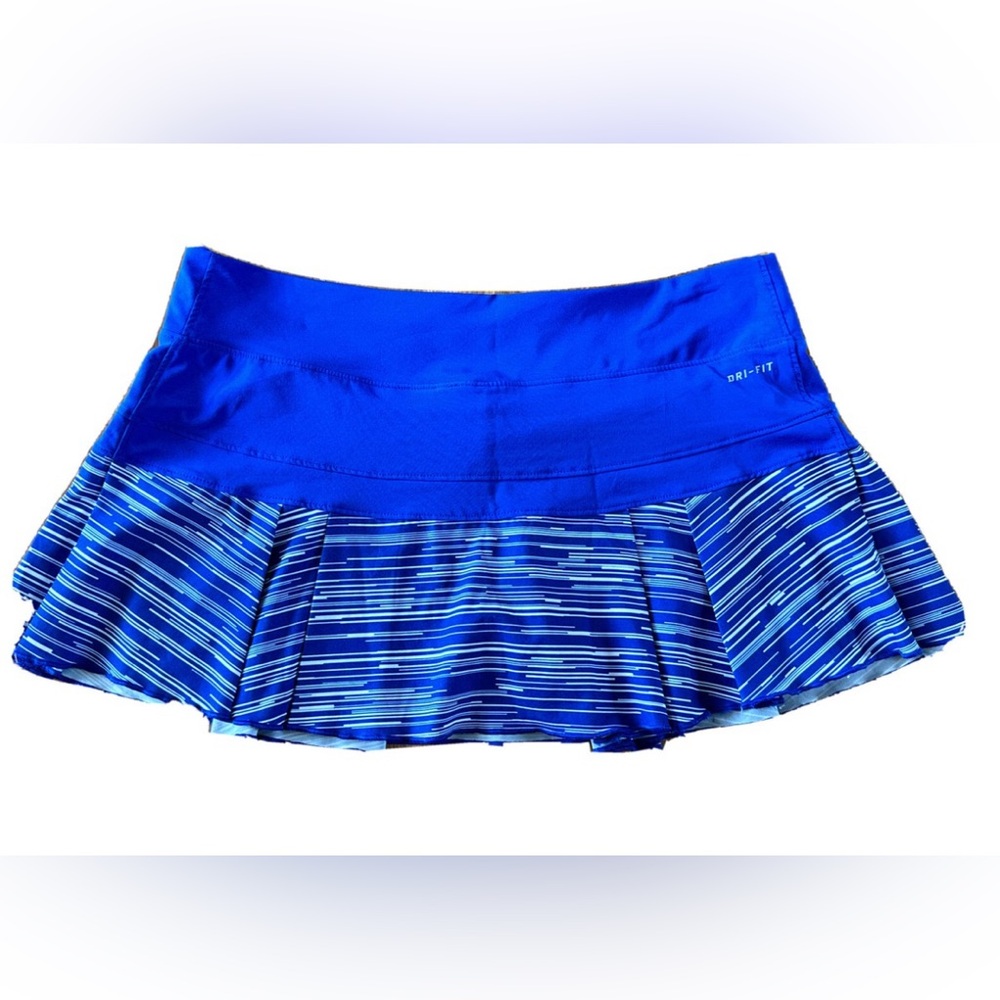 NIKE Dri-fit Victory Print Pleated Tennis Skort Skirt Blue WOMEN’S SIZE Small